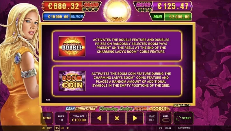 Cash Connection - Charming Lady's Boom Coins - Boom Coin collant avec multiplicateur
